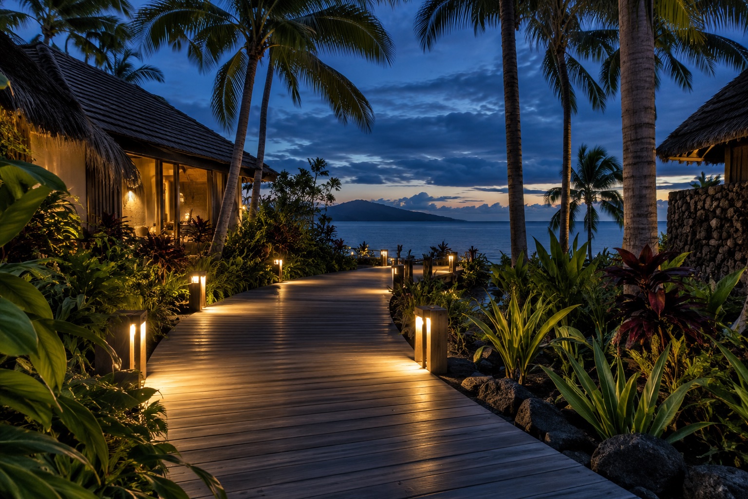 Tropical resort entrance